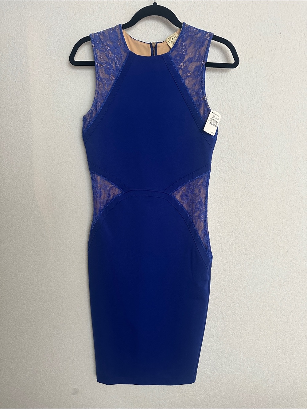 NWT TORN by RONNY KOBO body hugging royal blue sexy dress M $308